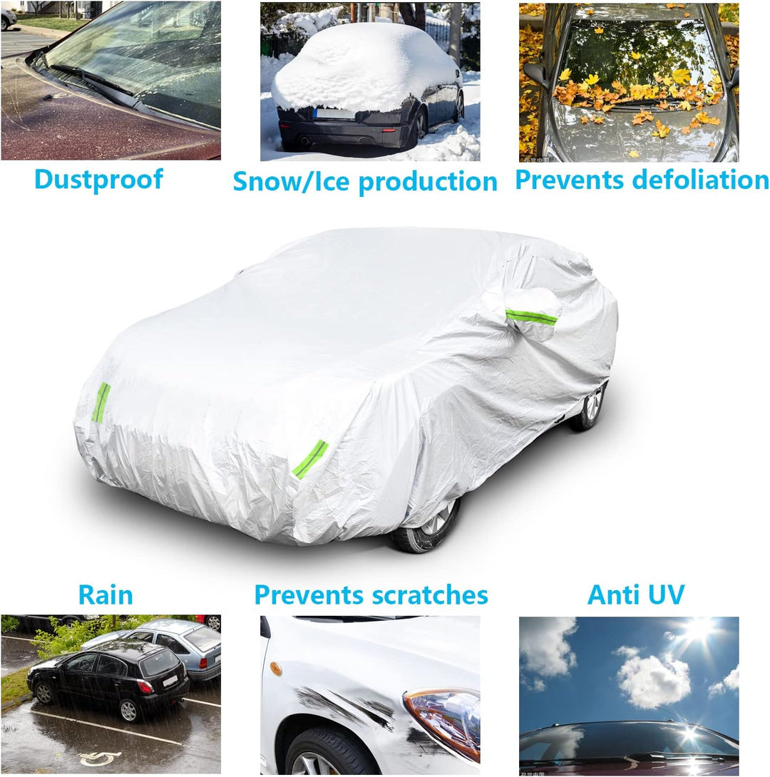 Ikaif Universal Autoabdeckung 190T Voll Wasserdicht Atmungsaktiv Kratzfest Regen Schnee Hitzebeständ