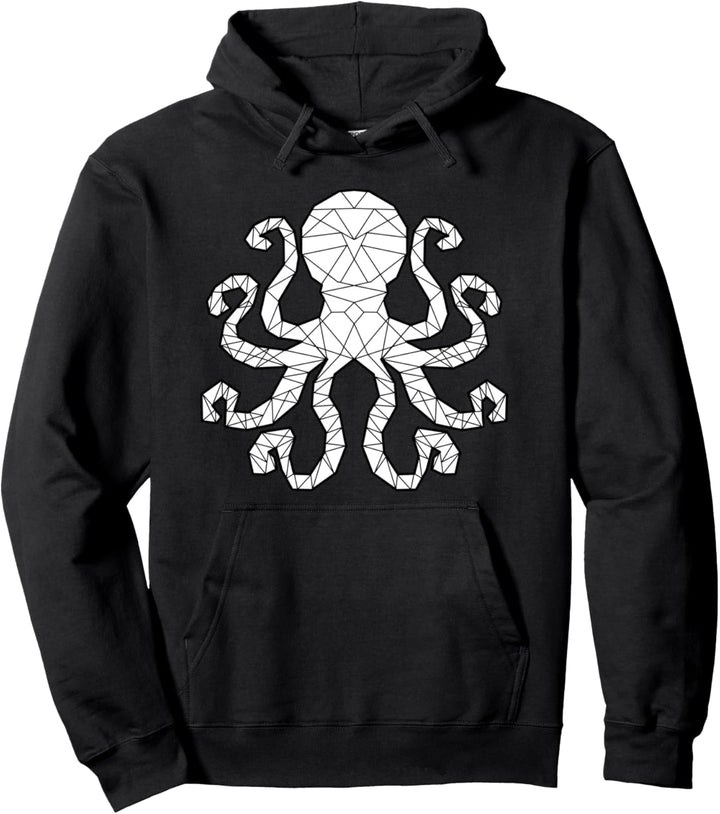 Oktopus Tier Geometrie Ozean Fisch Tauchen Meerestier Pullover Hoodie