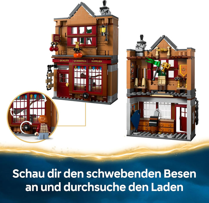 LEGO Harry Potter Qualität für Quidditch & Fortescues Eissalon - Set mit 2 Winkelgasse Läden, 6 Mini