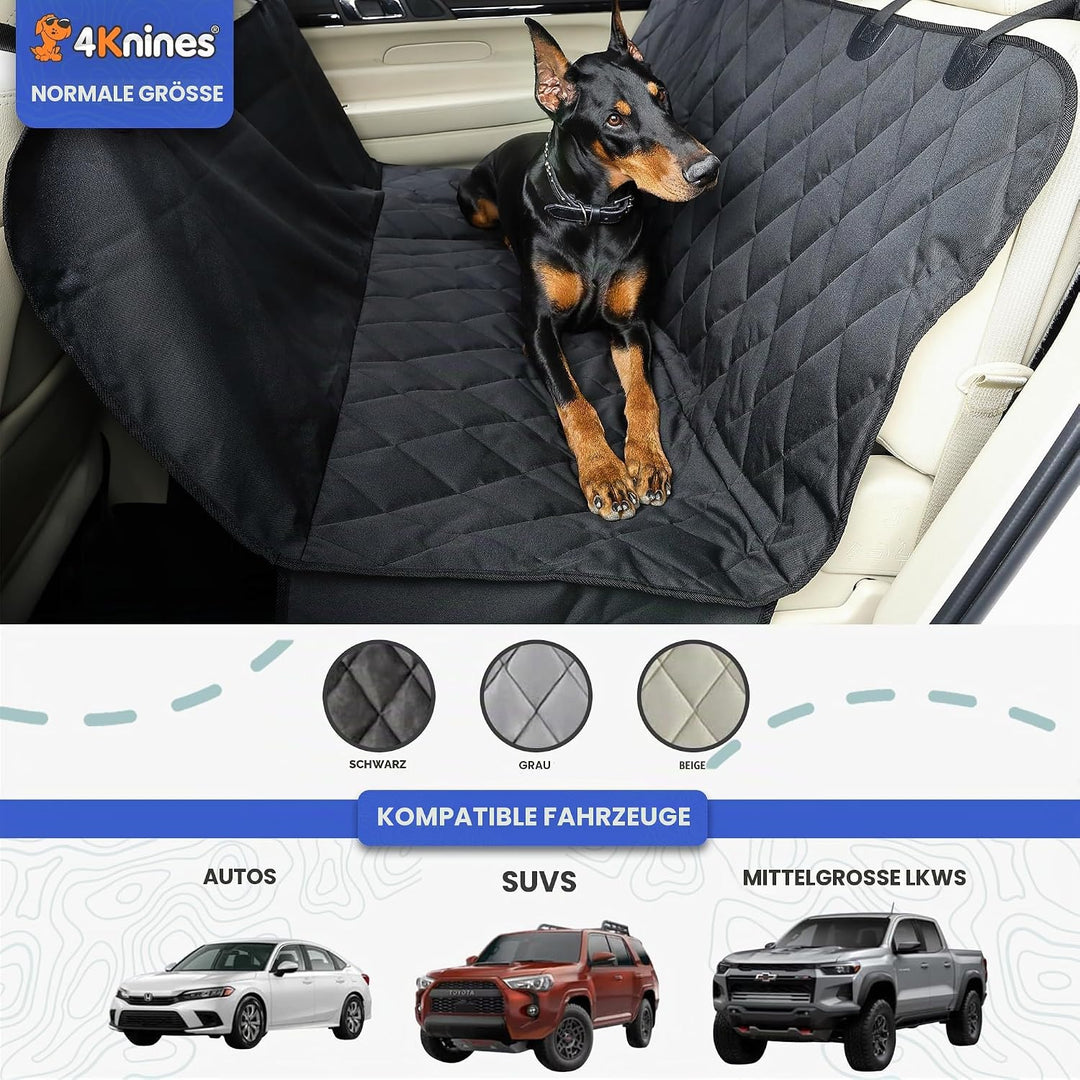 4Knines Hunde-Sitzbezug mit Hängematte für Autos und SUVs - strapazierfähig, rutschfest, wasserdicht