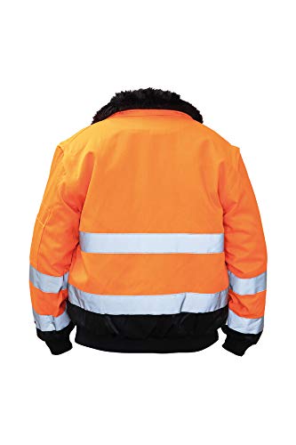 Korntex Hi-Vis Pilotenjacke Arbeitsjacke Wasserdicht Winddicht Orange - L Orange L, Orange L