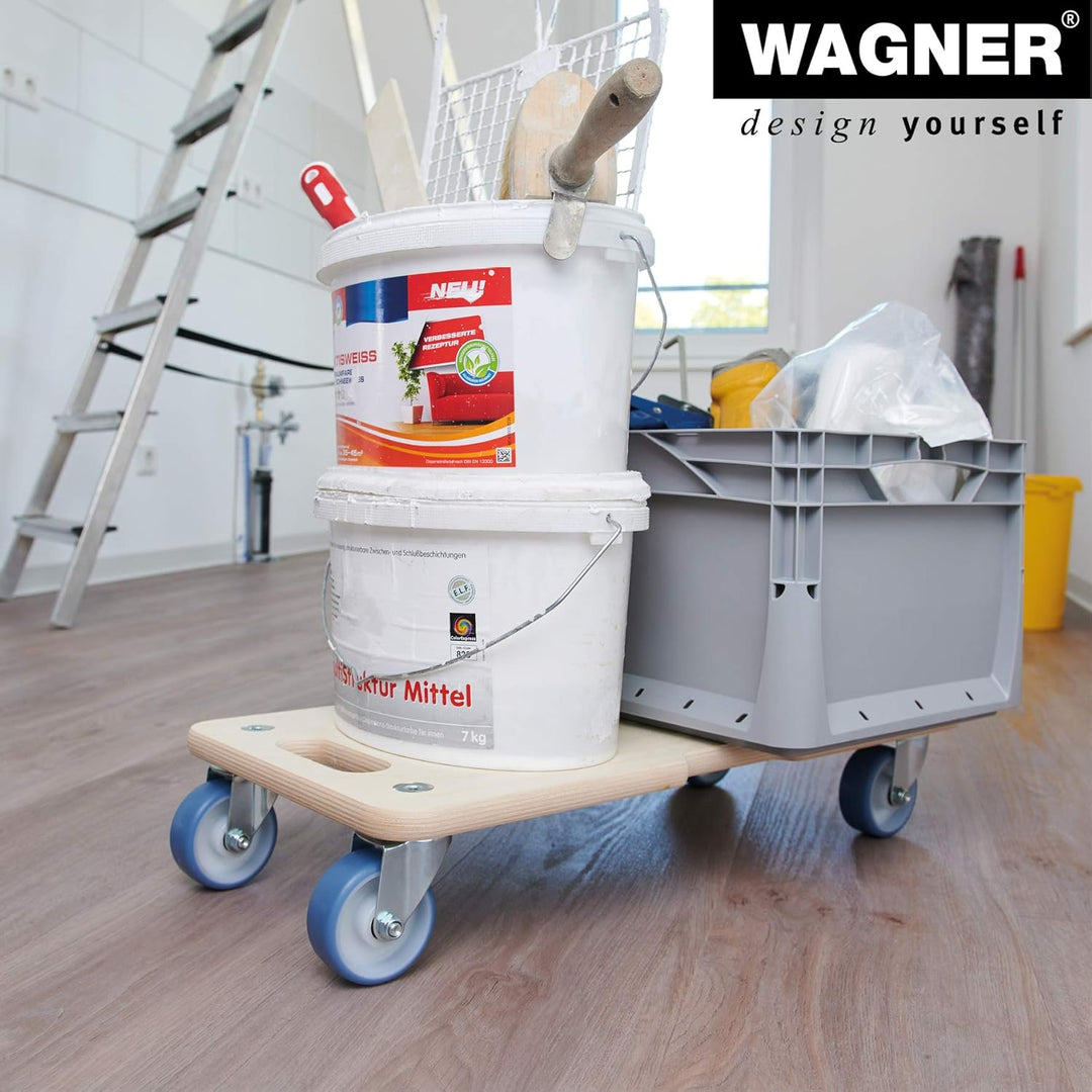 WAGNER Transportroller Transporthilfe 1325 I Schichtholz I 59 x 29 x 11 cm, Tragkraft 300 kg I Möbel