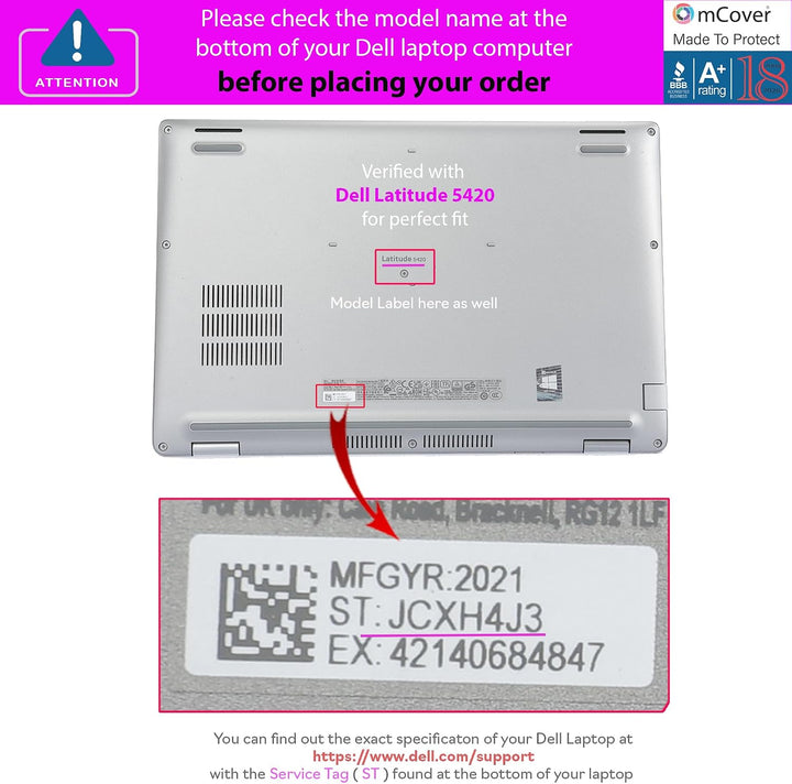 mCover Schutzhülle nur kompatibel mit Dell Latitude 5420 5430 Windows Notebooks (35,6 cm (14 Zoll) 2