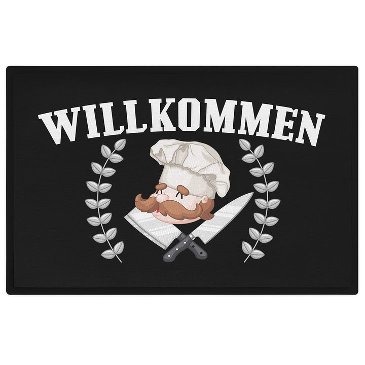 Trendation - Willkommen Fussmatte Grafik Schmutzfangmatte Geschenk Aussen Innenbereich 60x40 cm Wasc