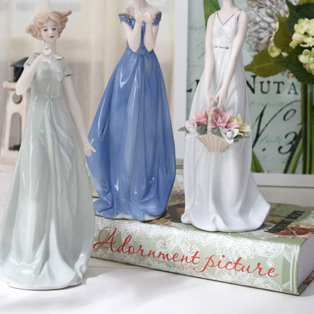 BESPORTBLE Keramik Mädchen Statue Elegante Porzellan Dame Figur Skulptur Tisch Ornament Kuchen Toppe
