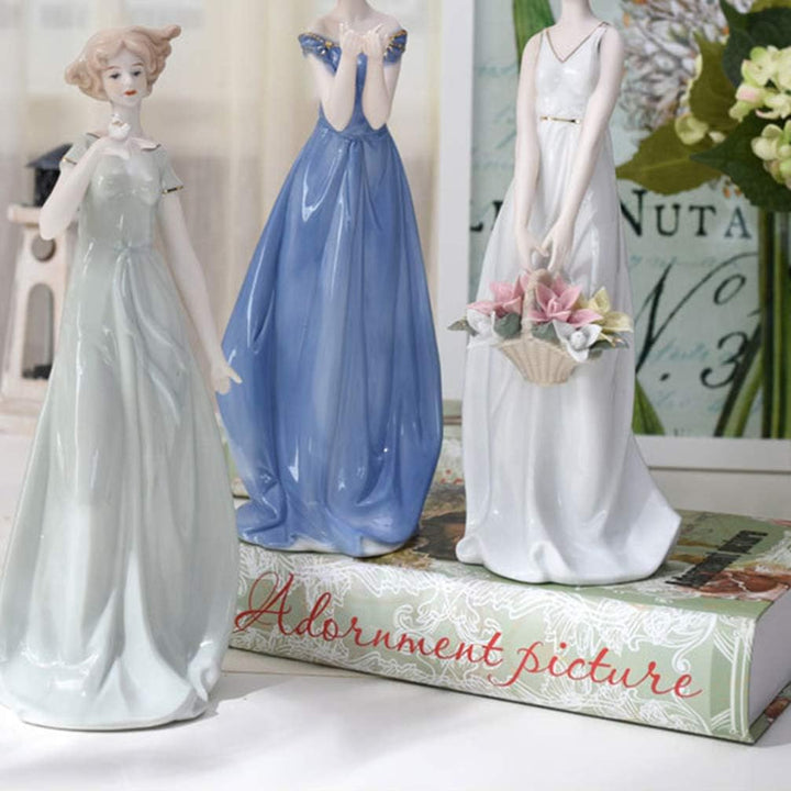 BESPORTBLE Keramik Mädchen Statue Elegante Porzellan Dame Figur Skulptur Tisch Ornament Kuchen Toppe
