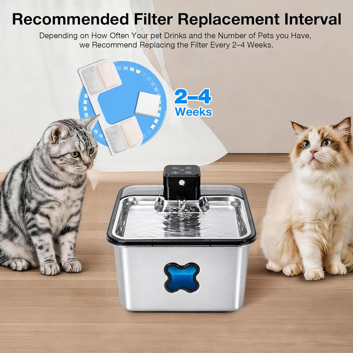Katzenbrunnen Filter für 3.2L Katzenbrunnen Edelstahl, 12 Stück Ersatzfilter für FEENEEDY FN-W17 Tri