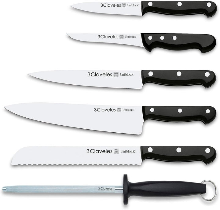 3 Claveles, Alloy Steel, Schwarz, 0 cm Set mit 5 Messern, Set mit 5 Messern