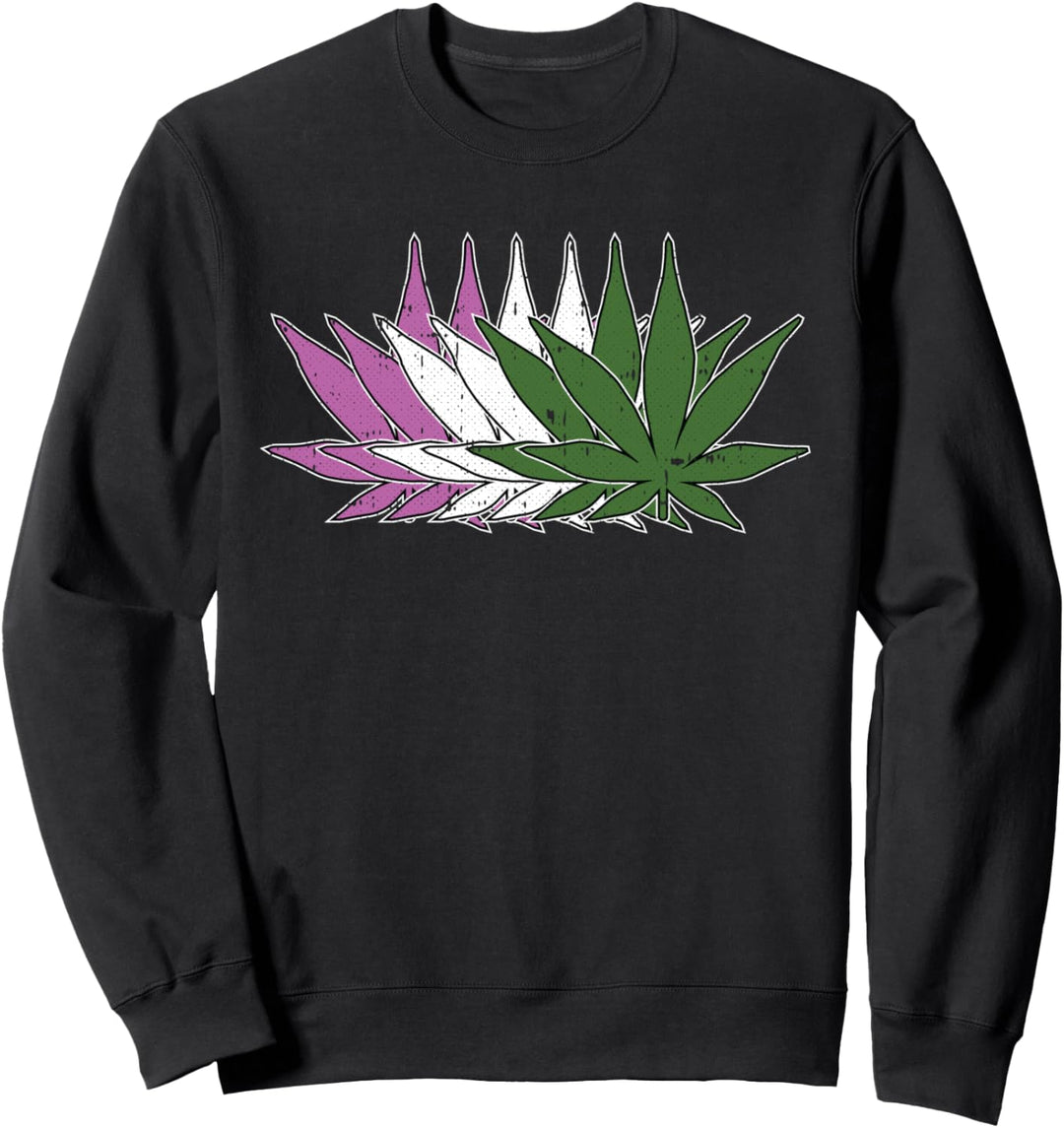 Weed Gender-Queer Pride Marihuana Proud LGBT-Q Ally Stoner Sweatshirt