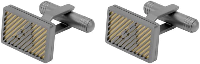 Emporio Armani Herren Manschettenknöpfe aus Edelstahl Silber und Dunkelgold, Silber und Dunkelgold