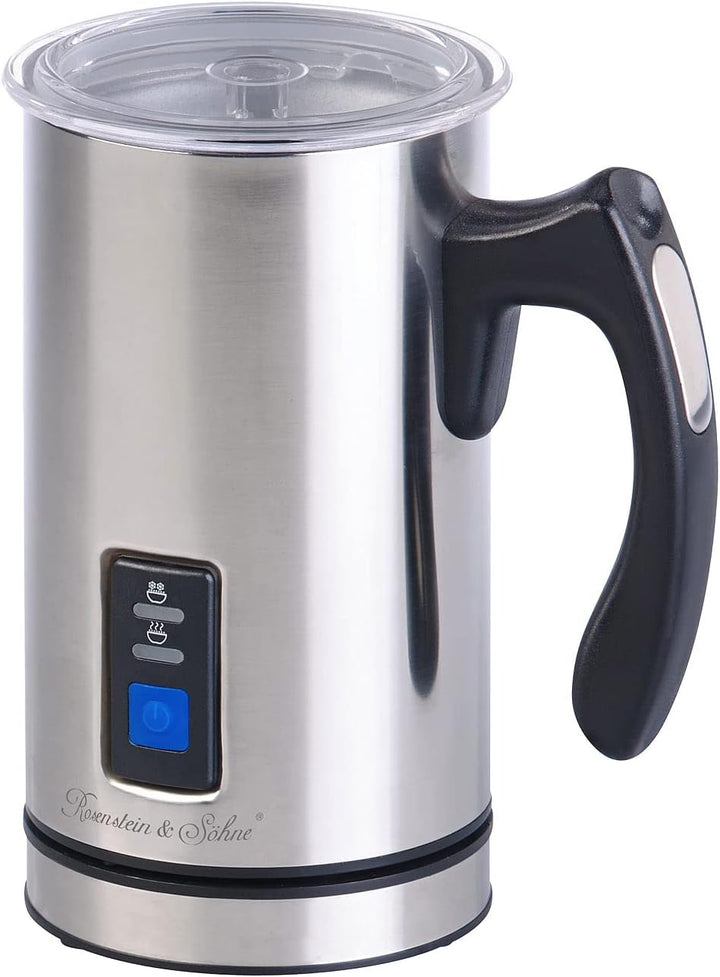 Rosenstein & Söhne Milchkocher: Elektrischer Edelstahl-Milchaufschäumer, 115/240 ml, antihaft, 500 W