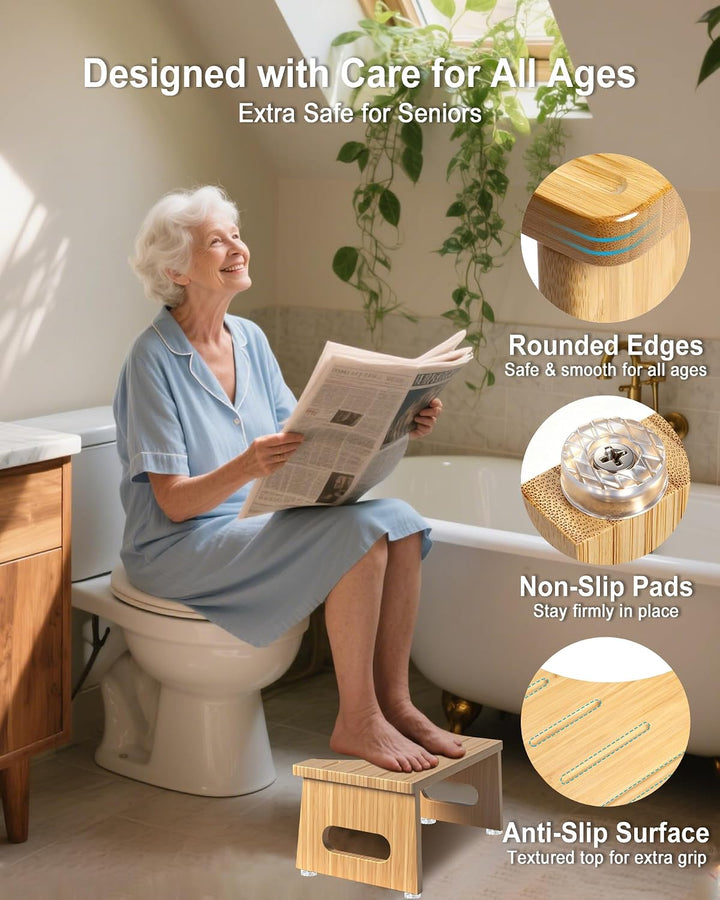 Toilettenhocker Holz – WC Hocker fur Erwachsene – Toilettenhocker Holz Klappbar - Squatty Kackhocker