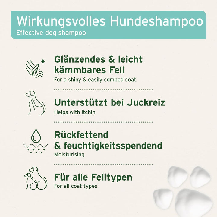 AniForte Neemöl Shampoo für Hunde 500ml - Hundeshampoo gegen Juckreiz, Milben, Flöhe, Zecken, Hautfr