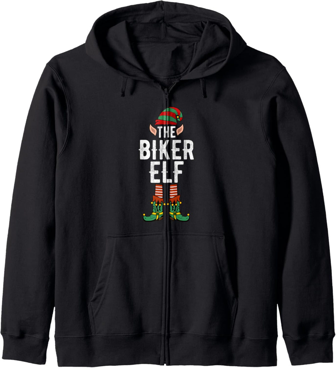 Biker Elf Funny Christmas matching croup family pajama motor Kapuzenjacke