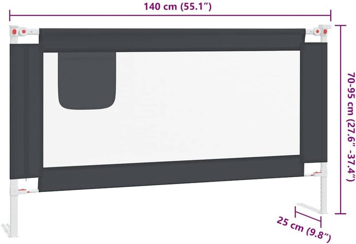 SMARTGROUPSTORE BD - BD Sicherheitsgeländer Kinderbett Dunkelgrau Stoff 140 x 25 cm 140 x 25 cm Dunk