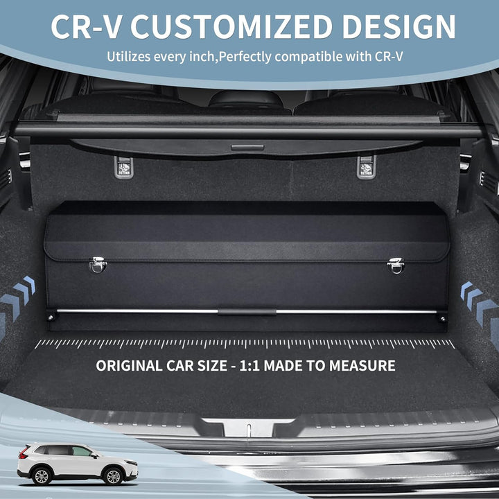 Auto Kofferraum Organizer Gross XXL, Aufbewahrungsbox mit Deckel und Stabilem Griff, 90L Premium Led