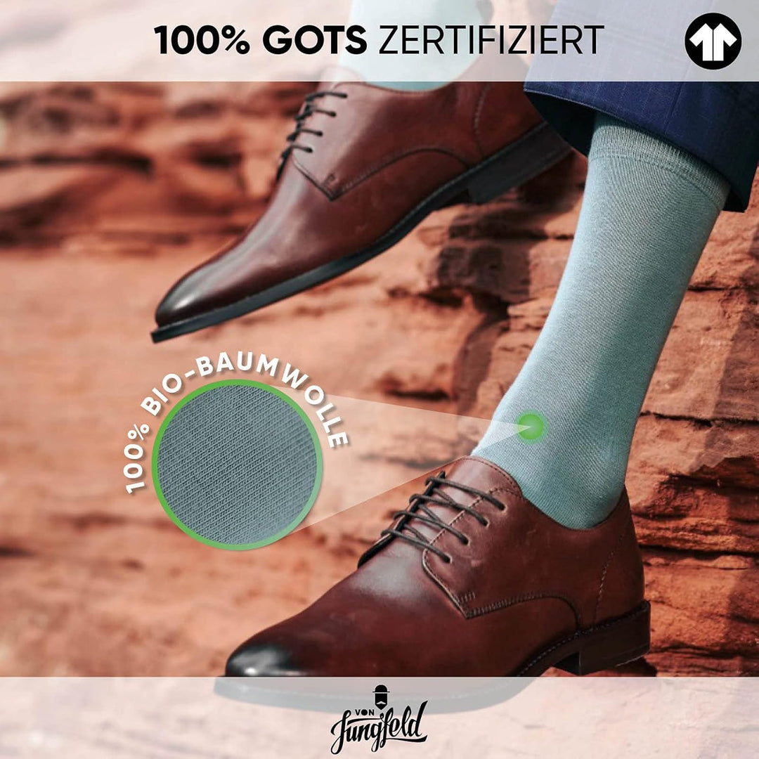 von Jungfeld® - 3er Set Classic Socken für Damen & Herren Gr. 39-46 - Hochwertige Socken aus Bio-Bau