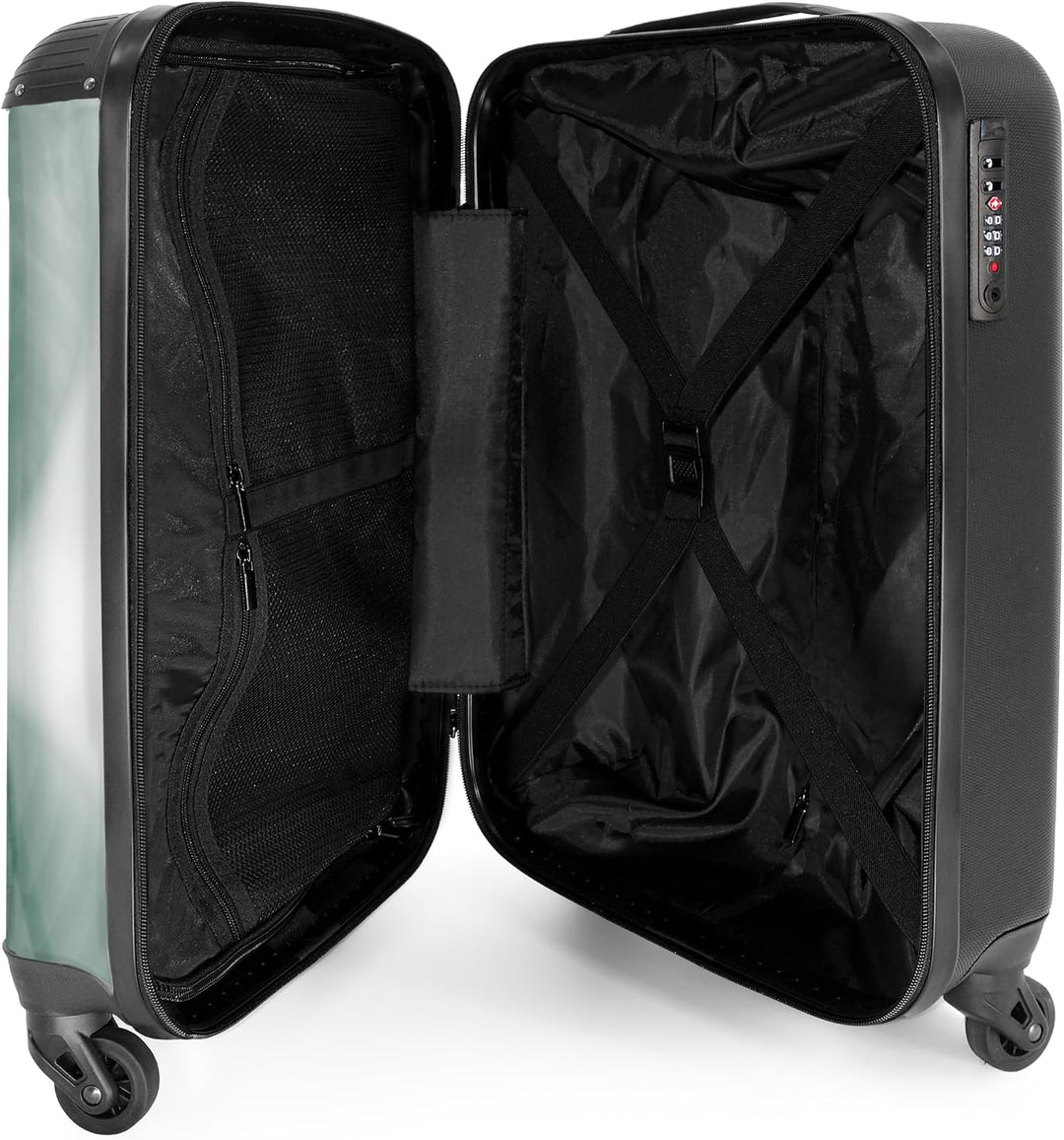 NoBoringSuitcases.com® Koffer Handgepäck Trolley Rollkoffer Kleine Reisekoffer mit 4 Rollen - Blätte