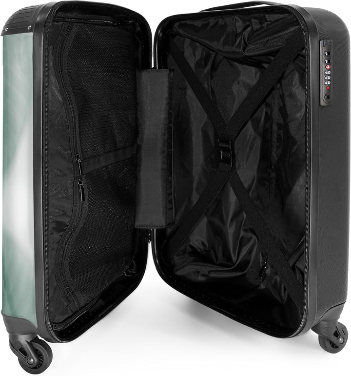 NoBoringSuitcases.com® Koffer Handgepäck Trolley Rollkoffer Kleine Reisekoffer mit 4 Rollen - Blätte