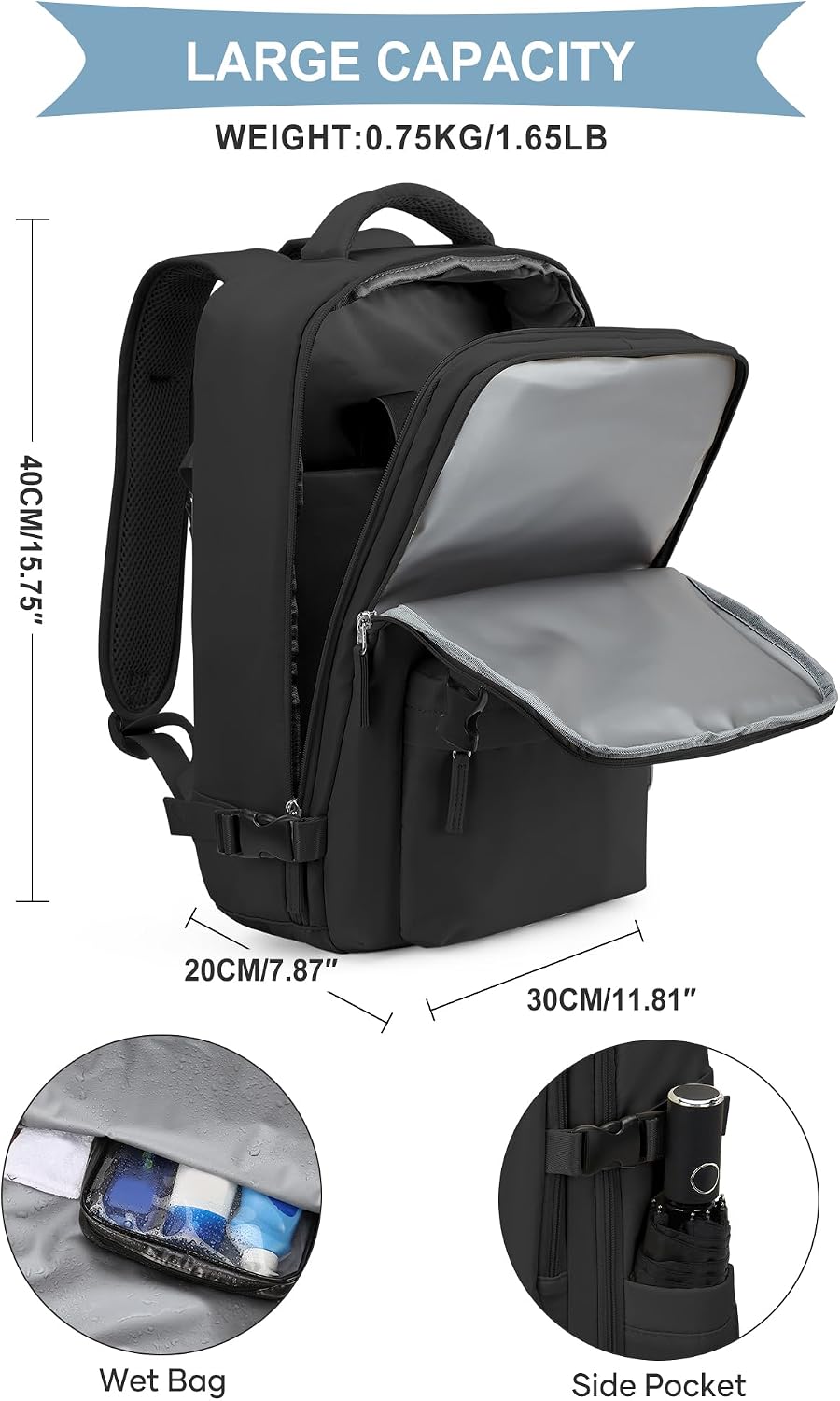 SZLX Ryanair Handgepäck 40x30x20 Rucksack Damen Wizz Air 40x30x20 Flugzeug Untersitz Kabinentasche R