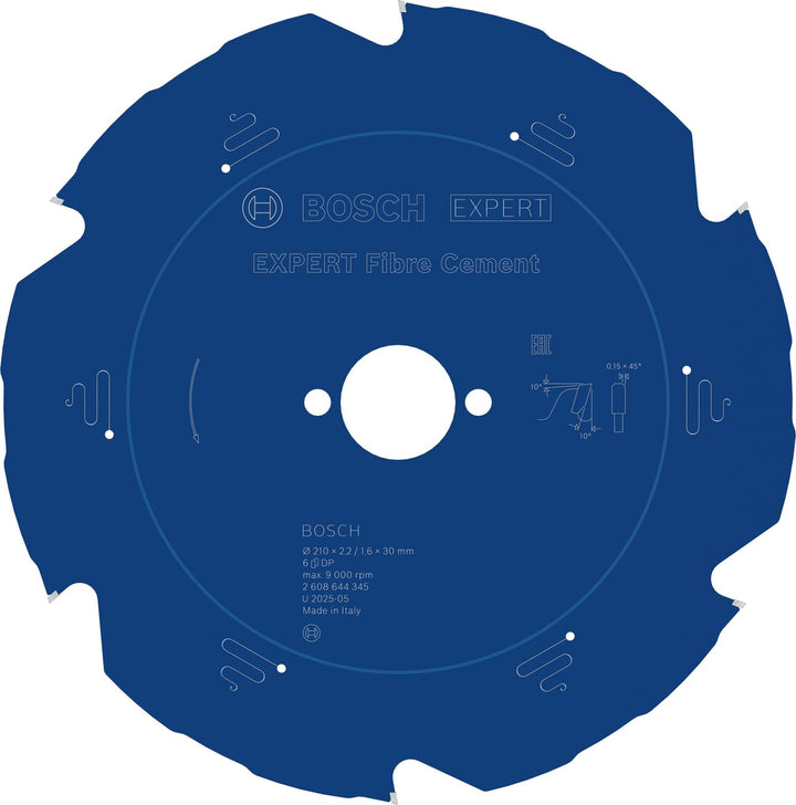 Bosch Professional 1x Kreissägeblatt Expert for Fiber Cement (für Faserzement, Sägeblatt Ø 210 x 30