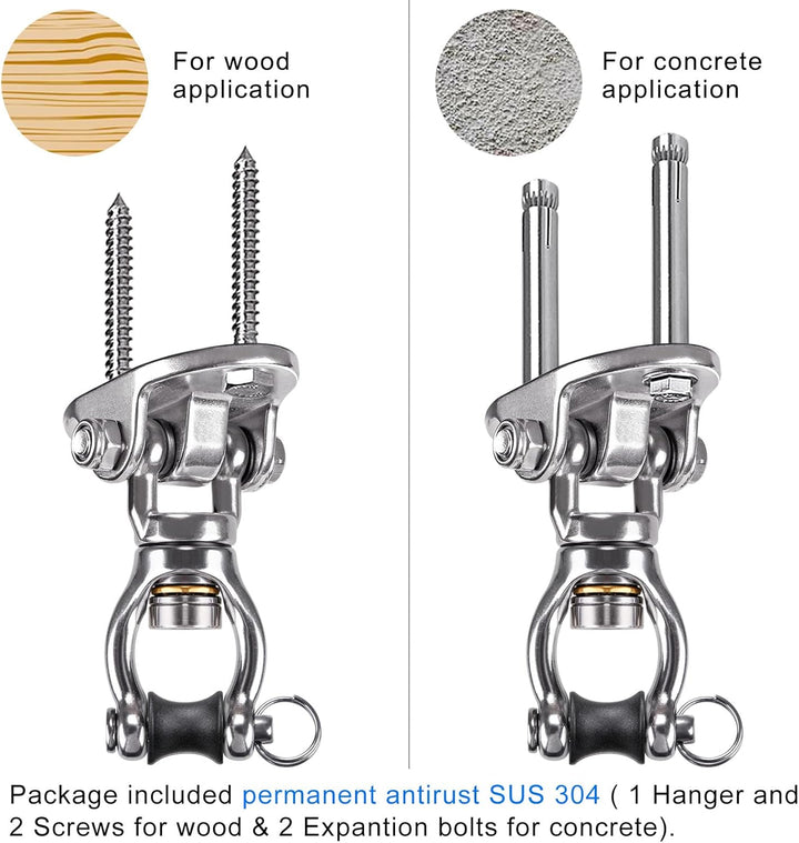 SELEWARE Deckenhaken Schwerlast Boxsack Halterung - 540 kg Tragkraft Schaukel Befestigung Balken, Sc