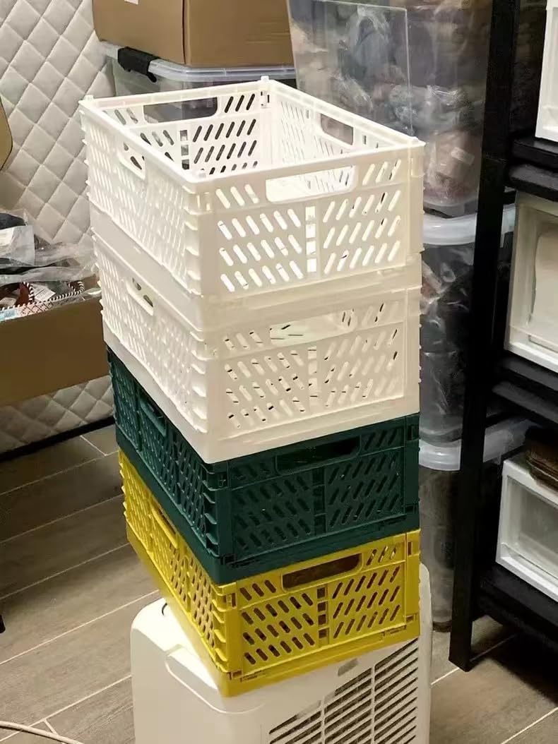 2 Stück Klappbox,Klappkiste Körbe Aufbewahrung Zusammenklappbarer Tragbar Aufbewahrunskisten Bunt au