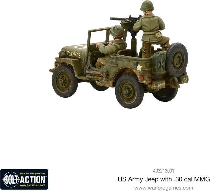 Bolt Action Warlord Games, miniatures - US Army Jeep with 30 Cal MMG