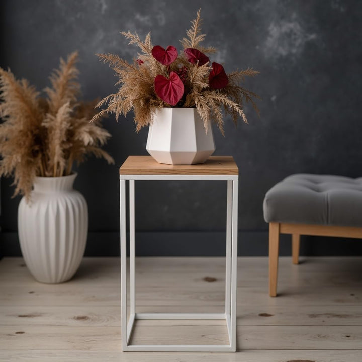Pflanzenständer Craft - 24x24x40cm - Farbe Weiss - für Zimmerblumen - Metallregal - dekorativer Tisc