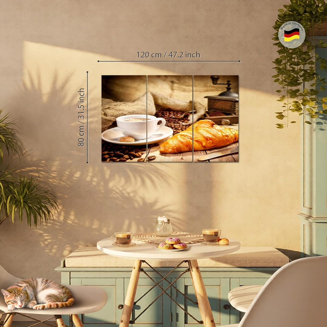 Runa Art Wandbilder Küche Kaffee Bild XXL Esszimmer Küchenbilder Braun Esszimmer 120 x 80 cm 3 Teili