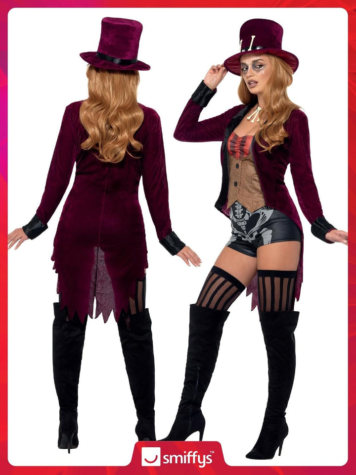 Smiffys Fever Voodoo Costume, Black &amp; Red Halloween und Karneval X-Small (UK 4-6) Schwarz, X-Small (