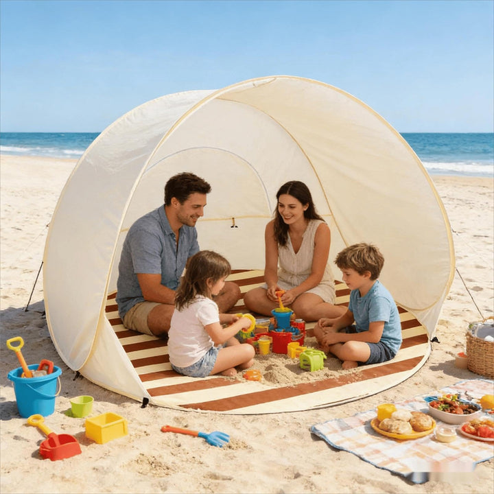 Strandmuschel, Tragbarer UV-Schutz Wasserdichter Sonnenschutz Windschutz Strandzelt Campingzelt Für