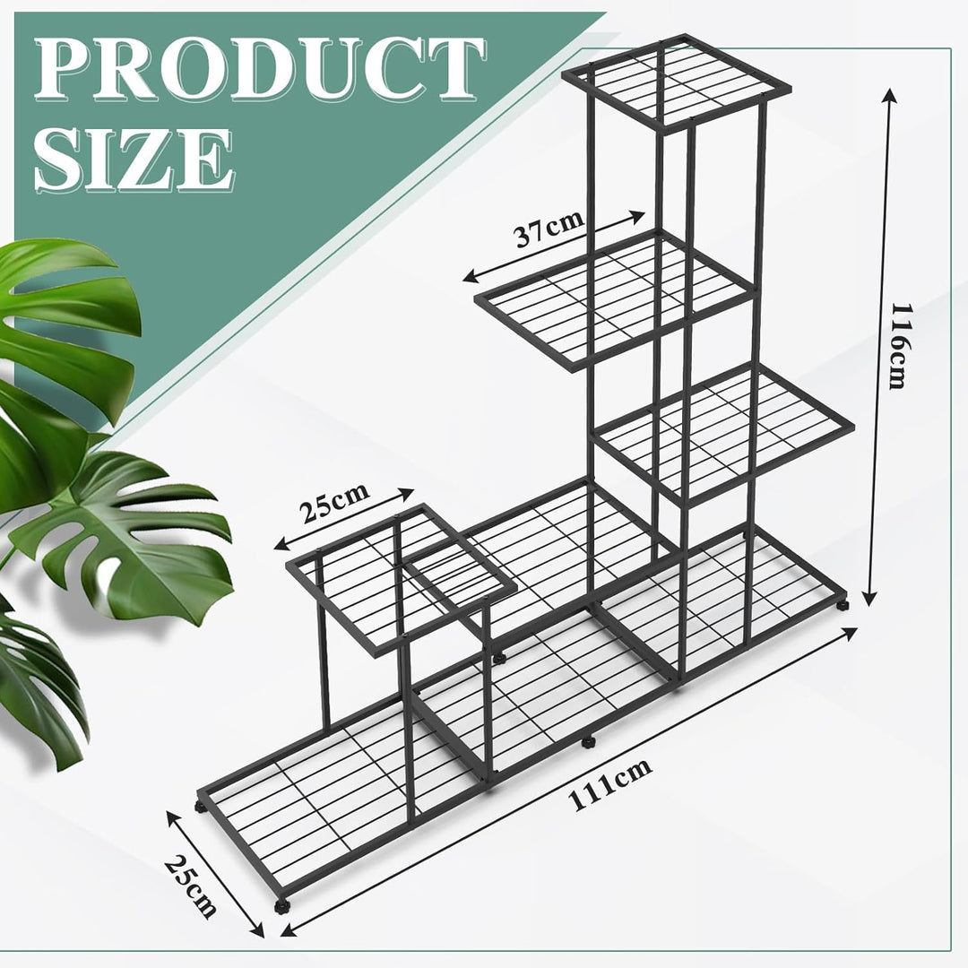 CPROSP Blumenregal 5-Stufiger aus Metall, Blumenständer Indoor, Pflanzenständer Modern, Blumenbank,