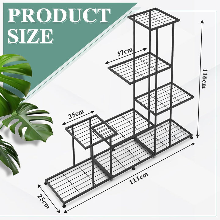CPROSP Blumenregal 5-Stufiger aus Metall, Blumenständer Indoor, Pflanzenständer Modern, Blumenbank,