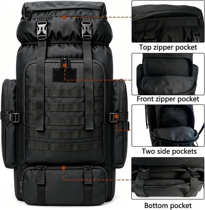 80L Wanderrucksack Militär Taktisch Gross Wasserdicht Camping Rucksack