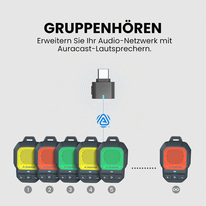 Avantree HomeBuddy - Auracast Mini-Lautsprecher mit IP67 in Gelb, Gelb
