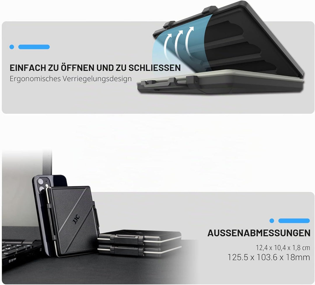 JJC Speicherkarten Etui Tasche Aufbewahrung für 2,5 Zoll interne Solid State Drive x1 + NVMe M.2 228