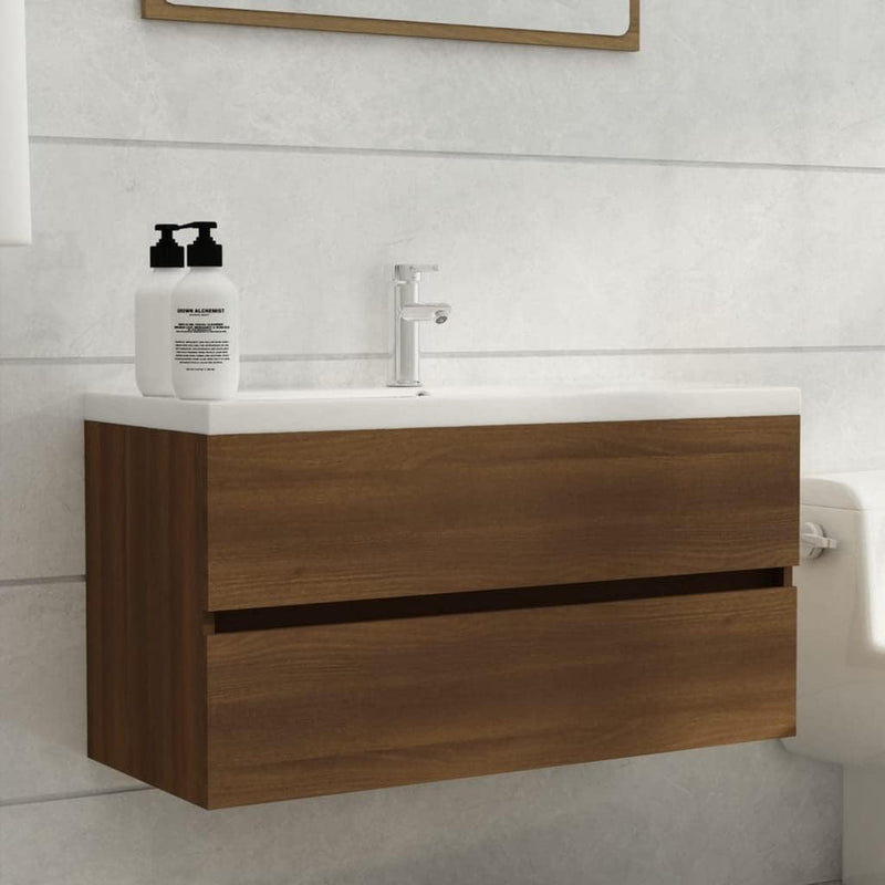 homiuse 90x38.5x45 cm Waschbeckenschrank mit Schublade Badezimmerschrank Badezimmer Möbel Waschbecke