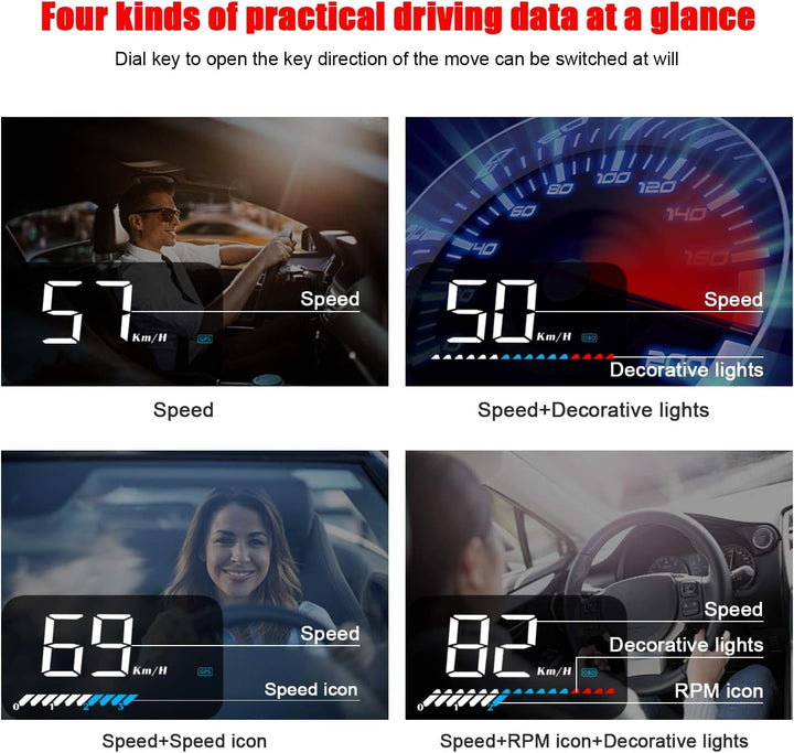 Head up display car HUD display OBD2 & HUD display GPS, iKiKin 3.5 inch / 8.9 cm head up display, sp