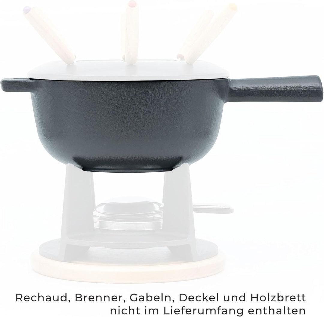 osoltus Fondue Käsefondue Gusseisen (dunkelgrau Ersatztopf), Dunkelgrau Ersatztopf