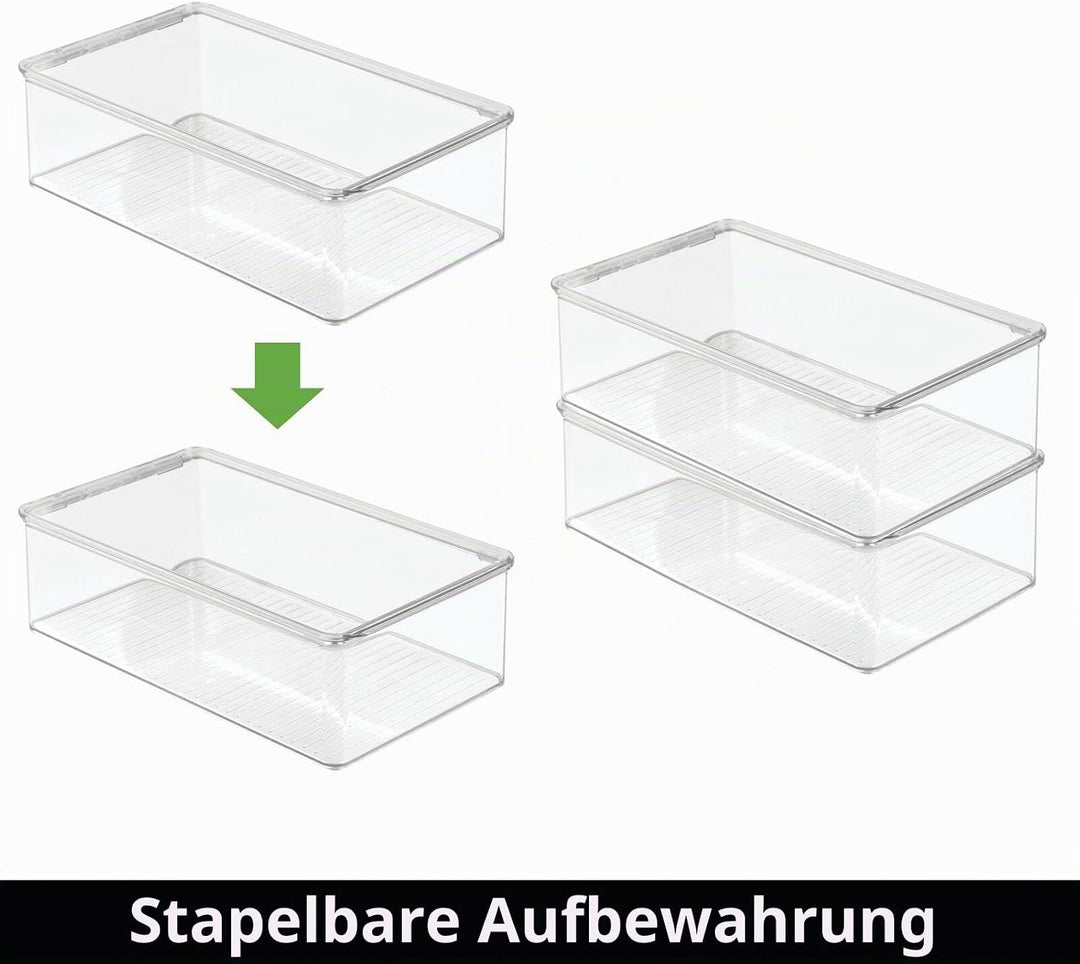 mDesign 8er-Set Kühlschrankbox – Kühlschrank Vorratsdose mit Deckel – lebensmittelechte Aufbewahrung