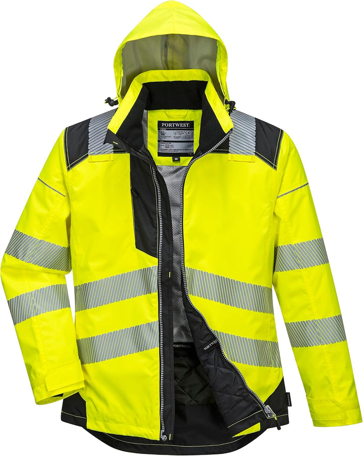 Portwest T400YBR5XL Vision Regen- und Warnschutzjacke, 5XL, Gelb/Schwarz 5XL gelb / schwarz, 5XL gel