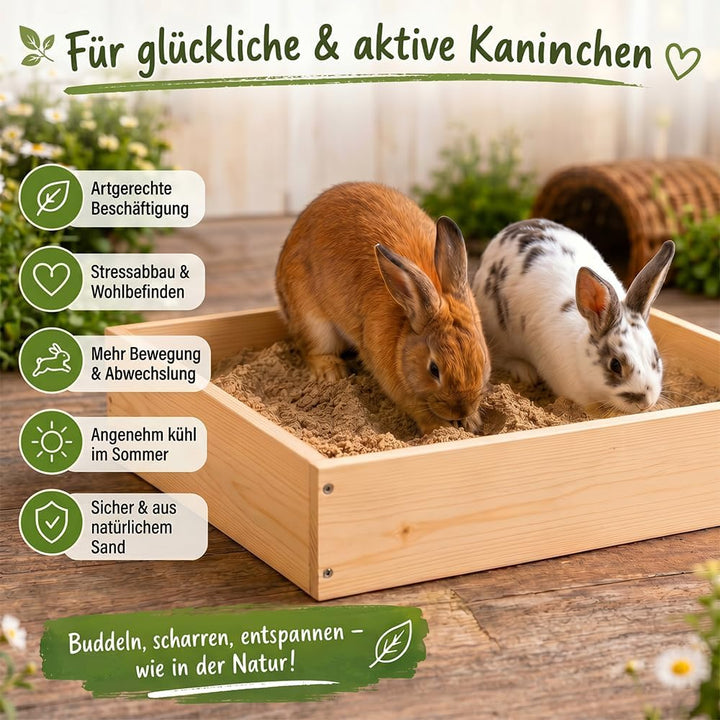 Terra Discount Buddelsand für Kaninchen 20 kg – grabfähiger Natursand für Buddelkiste &amp; Gehege – sta