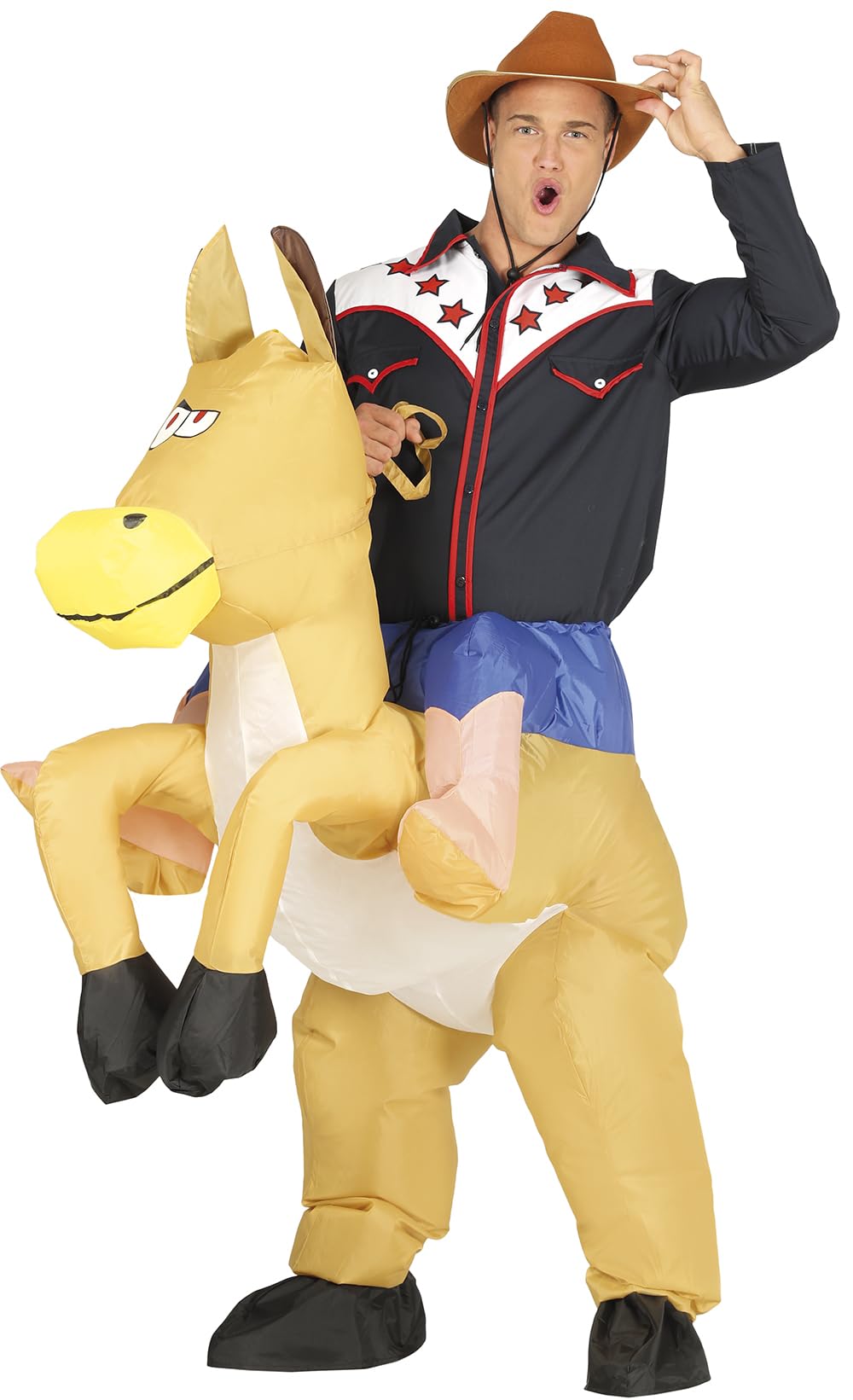 Guirca-Kostüm Cowboy aufblasbar TG L 52-54, Mehrfarbig, L, 88208