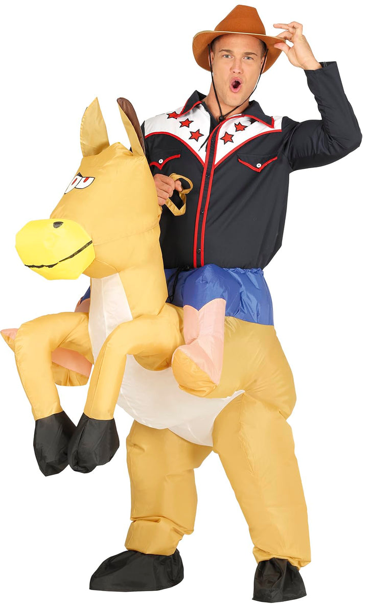 Guirca-Kostüm Cowboy aufblasbar TG L 52-54, Mehrfarbig, L, 88208