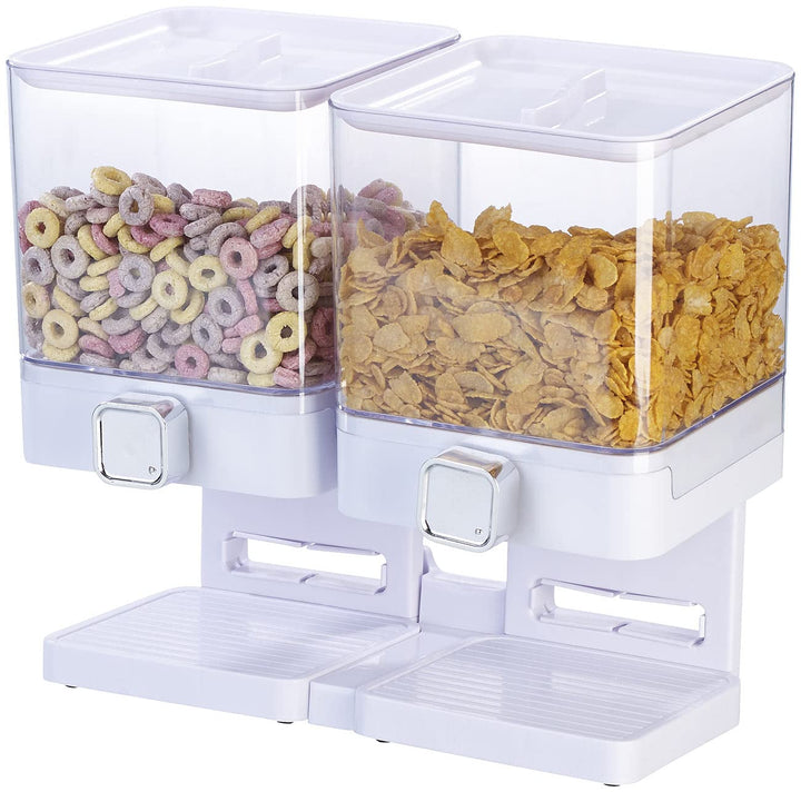 Rosenstein & Söhne Müsli Aufbewahrung: Doppel-Spender für Cerealien & Snacks, 33,5 x 30,5 x 16,5 cm,