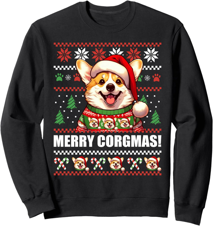 Merry Corgmas Lustiger Corgi Hund hässlicher Weihnachtspullover Meme Sweatshirt