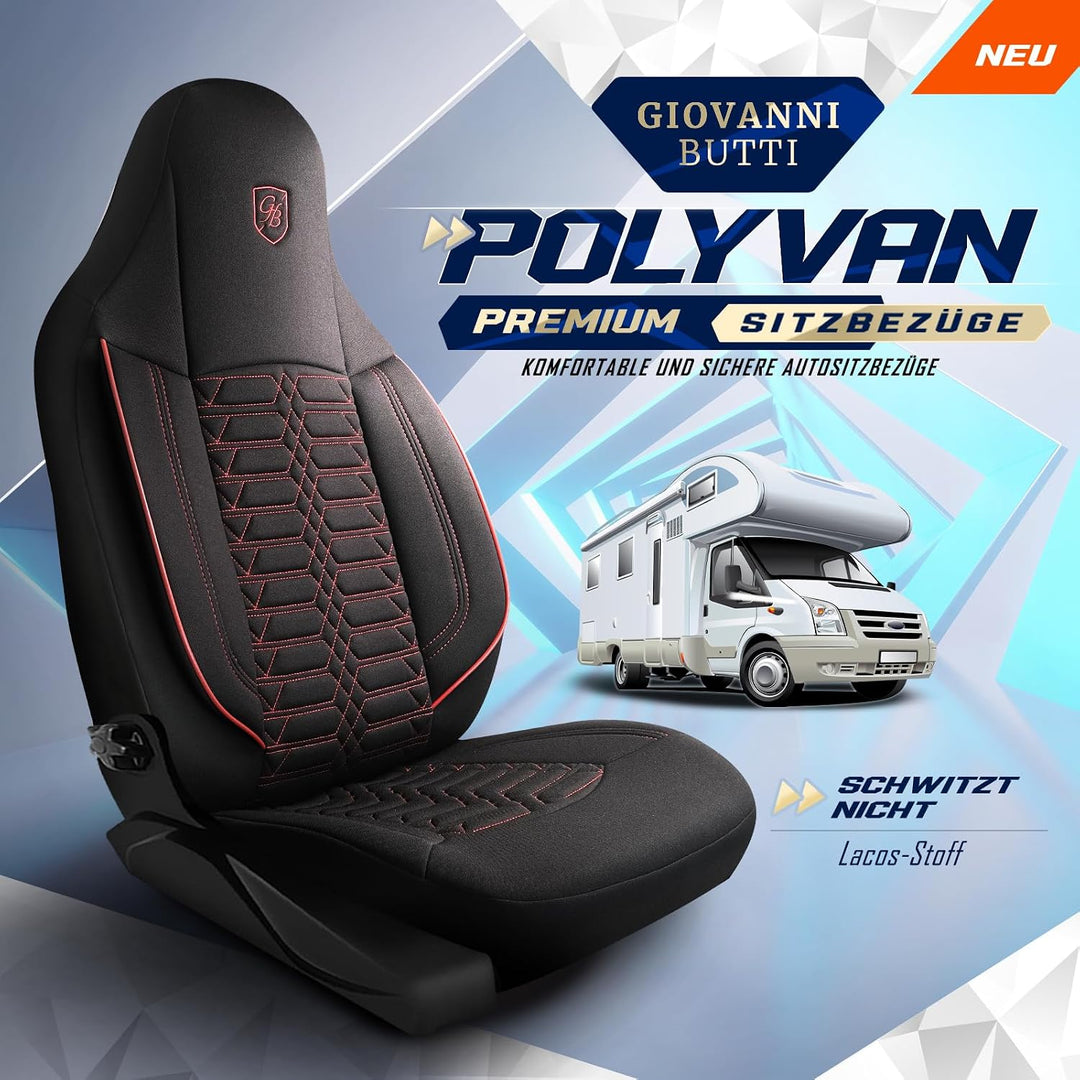 Wohnmobil Sitzbezüge kompatibel mit FIAT Ducato, Citroën Jumper, Peugeot Boxer - Schonbezüge Set aus