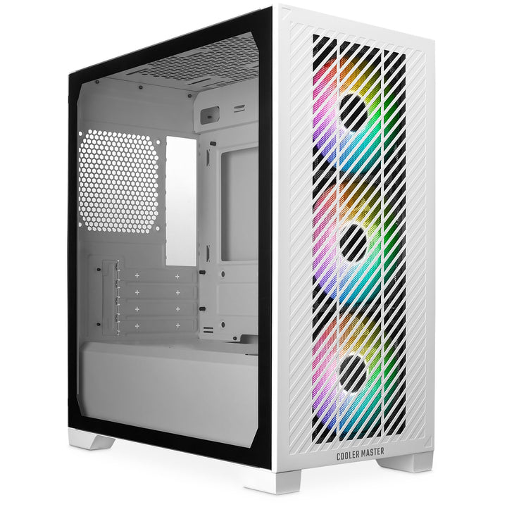 Cooler Master Elite 301 weiss – Mini-Tower (Micro-ATX, ITX), 3 x 120 mm ARGB-Ansauglüfter (1200 U/mi