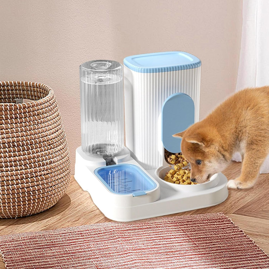 Automatic Cat Feeder, 2 In 1 Purpose Food Dispenser &amp; Water Bowl Set, Large Capacity Design, Removab